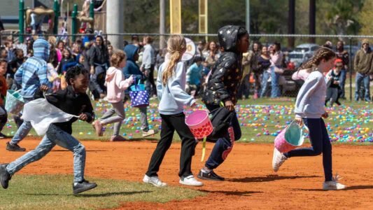 Families gathered in Conway, South Carolina for a community Easter egg hunt hosted by Conway Parks & Recreation. Children filled their baskets while enjoying a day of outdoor fun, laughter, and connection in the park. These images capture moments from across the event—simple, real, and shared by the community.