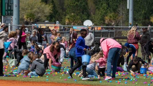 Families gathered in Conway, South Carolina for a community Easter egg hunt hosted by Conway Parks & Recreation. Children filled their baskets while enjoying a day of outdoor fun, laughter, and connection in the park. These images capture moments from across the event—simple, real, and shared by the community.