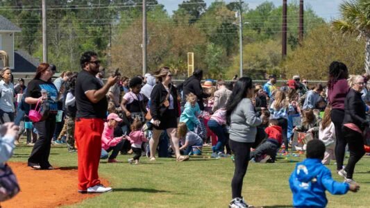 Families gathered in Conway, South Carolina for a community Easter egg hunt hosted by Conway Parks & Recreation. Children filled their baskets while enjoying a day of outdoor fun, laughter, and connection in the park. These images capture moments from across the event—simple, real, and shared by the community.