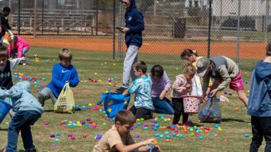 Families gathered in Conway, South Carolina for a community Easter egg hunt hosted by Conway Parks & Recreation. Children filled their baskets while enjoying a day of outdoor fun, laughter, and connection in the park. These images capture moments from across the event—simple, real, and shared by the community.