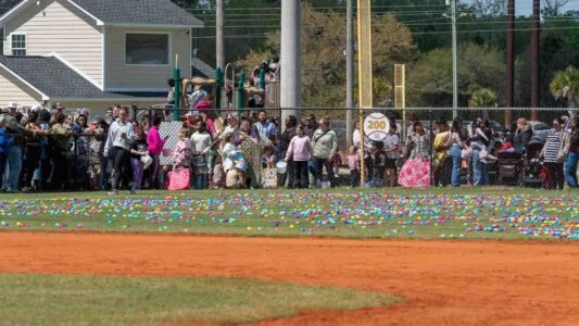 Families gathered in Conway, South Carolina for a community Easter egg hunt hosted by Conway Parks & Recreation. Children filled their baskets while enjoying a day of outdoor fun, laughter, and connection in the park. These images capture moments from across the event—simple, real, and shared by the community.