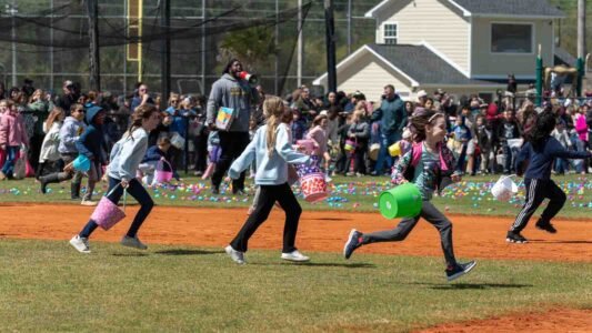 Families gathered in Conway, South Carolina for a community Easter egg hunt hosted by Conway Parks & Recreation. Children filled their baskets while enjoying a day of outdoor fun, laughter, and connection in the park. These images capture moments from across the event—simple, real, and shared by the community.