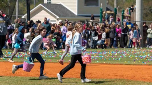 Families gathered in Conway, South Carolina for a community Easter egg hunt hosted by Conway Parks & Recreation. Children filled their baskets while enjoying a day of outdoor fun, laughter, and connection in the park. These images capture moments from across the event—simple, real, and shared by the community.